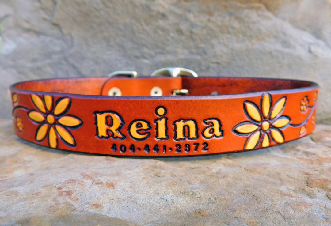 Personalized Leather Dog Collar, Custom Leather Dog Collar, Handmade Personalized Gift, Leather