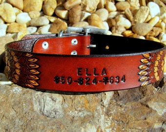 Personalized Leather Dog Collar, Engraved Dog Collar, Custom Dog Collar, Leather Dog Collar, Girl Dog Collar, Boy Dog Collar with Name
