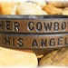 Custom Mens Womens Leather Bracelet Cuff - Set of Two - Her Cowboy His Angel - 1/2 inch wide - Custom Text - Wedding Anniversary