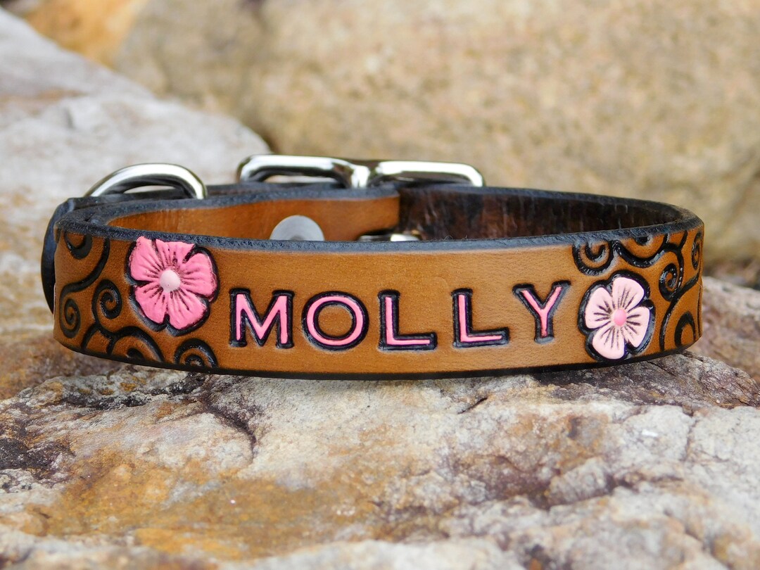 Small Dog or Pet Collar, Leather Dog Collar, Handmade Leather