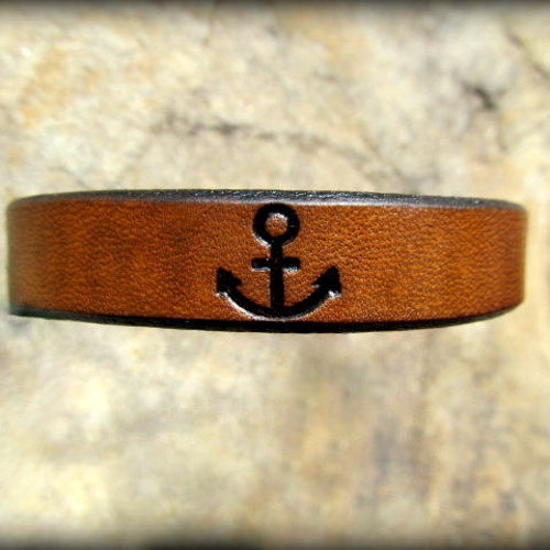 Anchor Bracelet Mens Womens Personnalisé Bracelet personnalisé en cuir Cuff Latitude Longitude GPS Coordonnées personnalisées avec Anchor Nautical Wedding