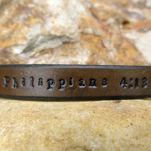 Scripture Leather Bracelet Christian Jewelry Religious Jewelry Bible Jesus Christian Quote Bible Verse Bracelet Visible Faith Jewelry