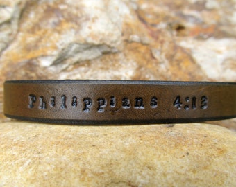 Scripture Leather Bracelet Christian Jewelry Religious Jewelry Bible Jesus Christian Quote Bible Verse Bracelet Visible Faith Jewelry