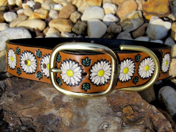 etsy leather dog collar