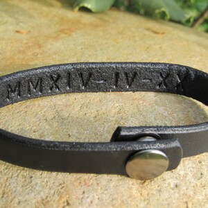 Leather Roman Numeral Bracelet, Anniversary Gift For Men Women Bracelet, Anniversary Bracelet For Boyfriend, Personalized Gift For Him Her