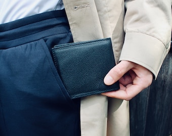 Black Leather Wallet And Card Holder