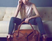The Vagabond 30: Vintage style brown leather holdall duffel weekend bag extra large carry on flight luggage unisex womens