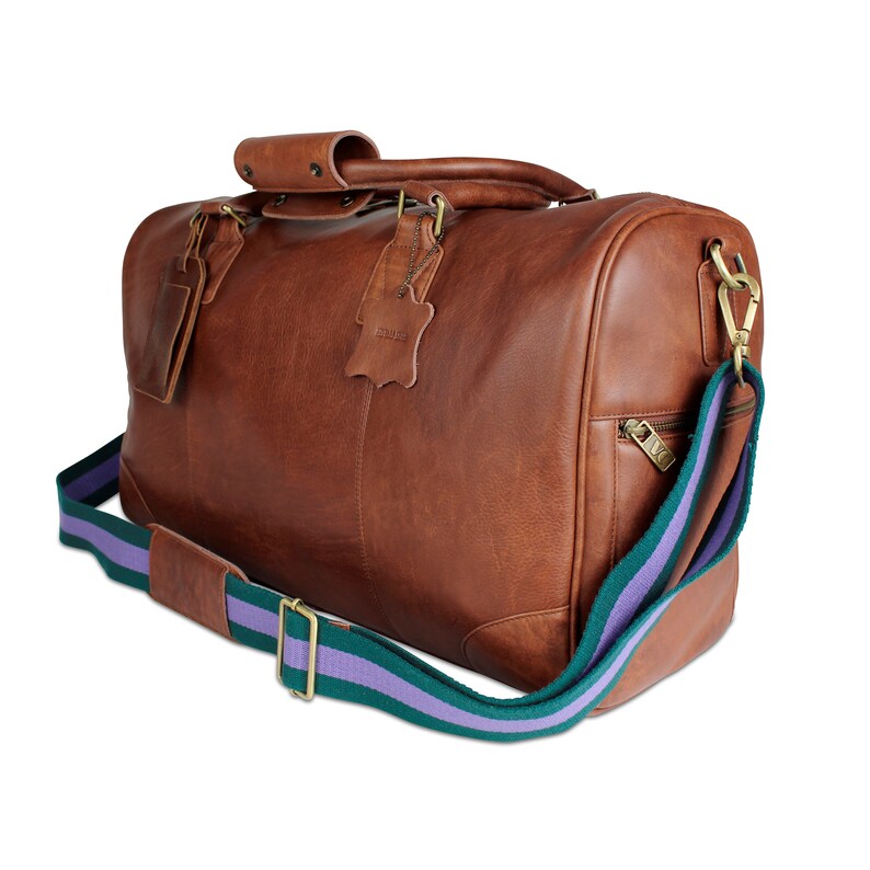 Vintage Child Watkins Men's Leather Travel Overnight bag in Cognac 0006 image 6