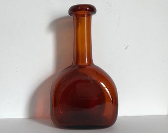 Erik Höglund Large Amber Bottle with Bubbles 27.5cm Kosta Boda Sweden H1247/250 Vase