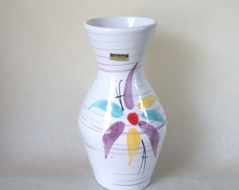 Scheurich Vase Original Label Europ Linie 523 21 West Germany 1960s Ceramic Art German