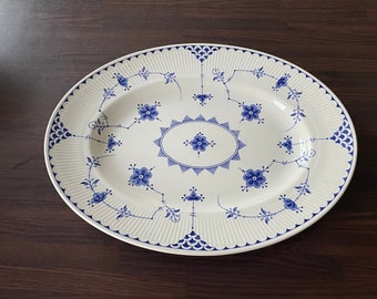 Furnivals Denmark Blue Oval Serving Platter 14x11 inches Excellent Condition. Plate