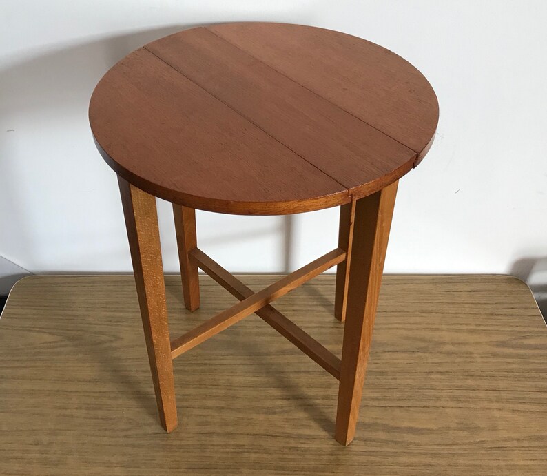 Vintage Mid Century Teak Coffee Table Or Modernist Side Wooden Fold Up Stand