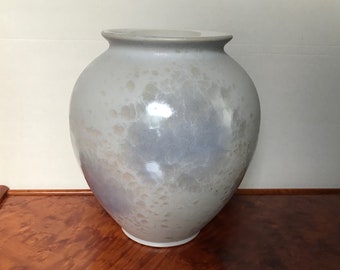 West German Iridescent Blue Vase Made by Bay in West Germany in the 1960s 650 21 20cm Fat Lava Vintage Classic Shape