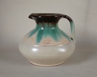 Large Piqueres Ceramic Jug, Made in Spain, Drip Glazed, Decorative, Mid Century Modern Vase