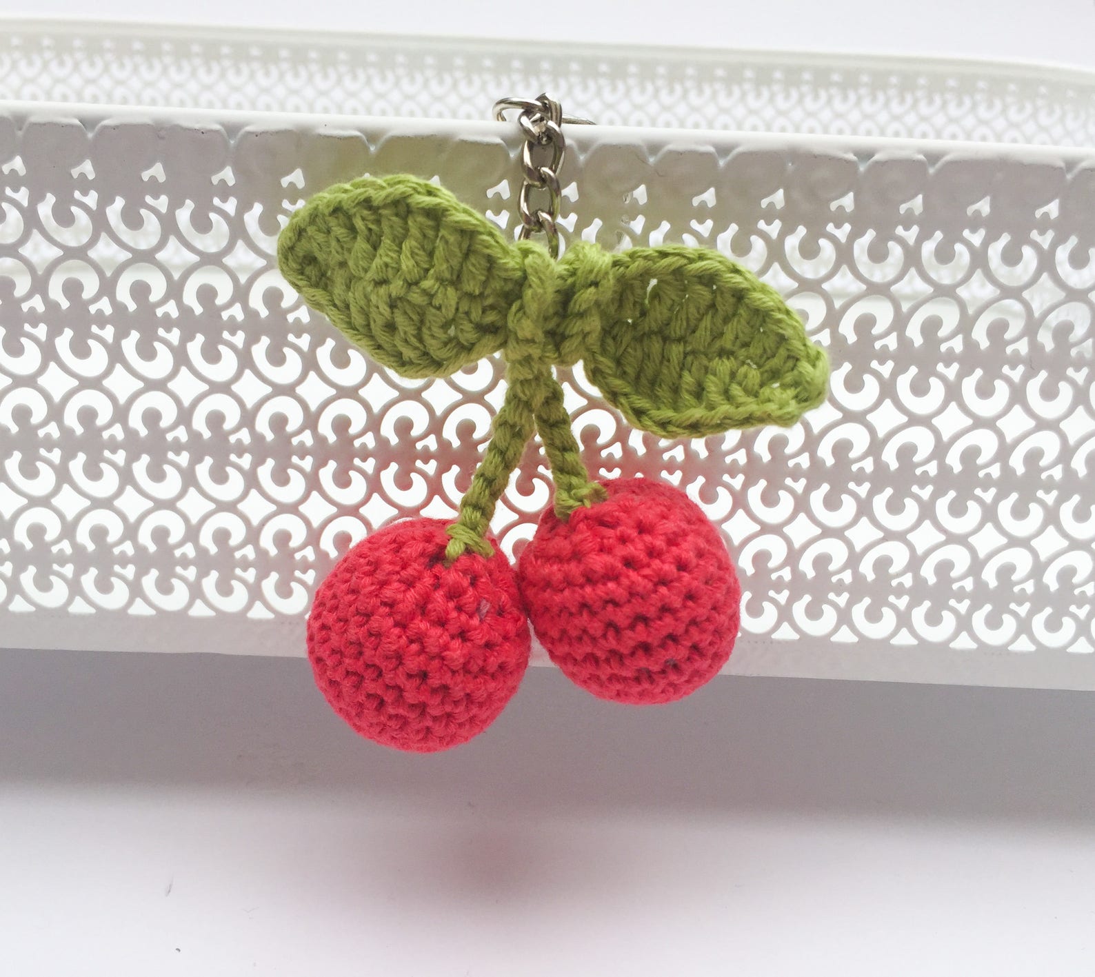 Crochet Cherry Key Chain, Crochet Cherries, Cherry Key Ring, Cherry Gift, Cherry Accessory