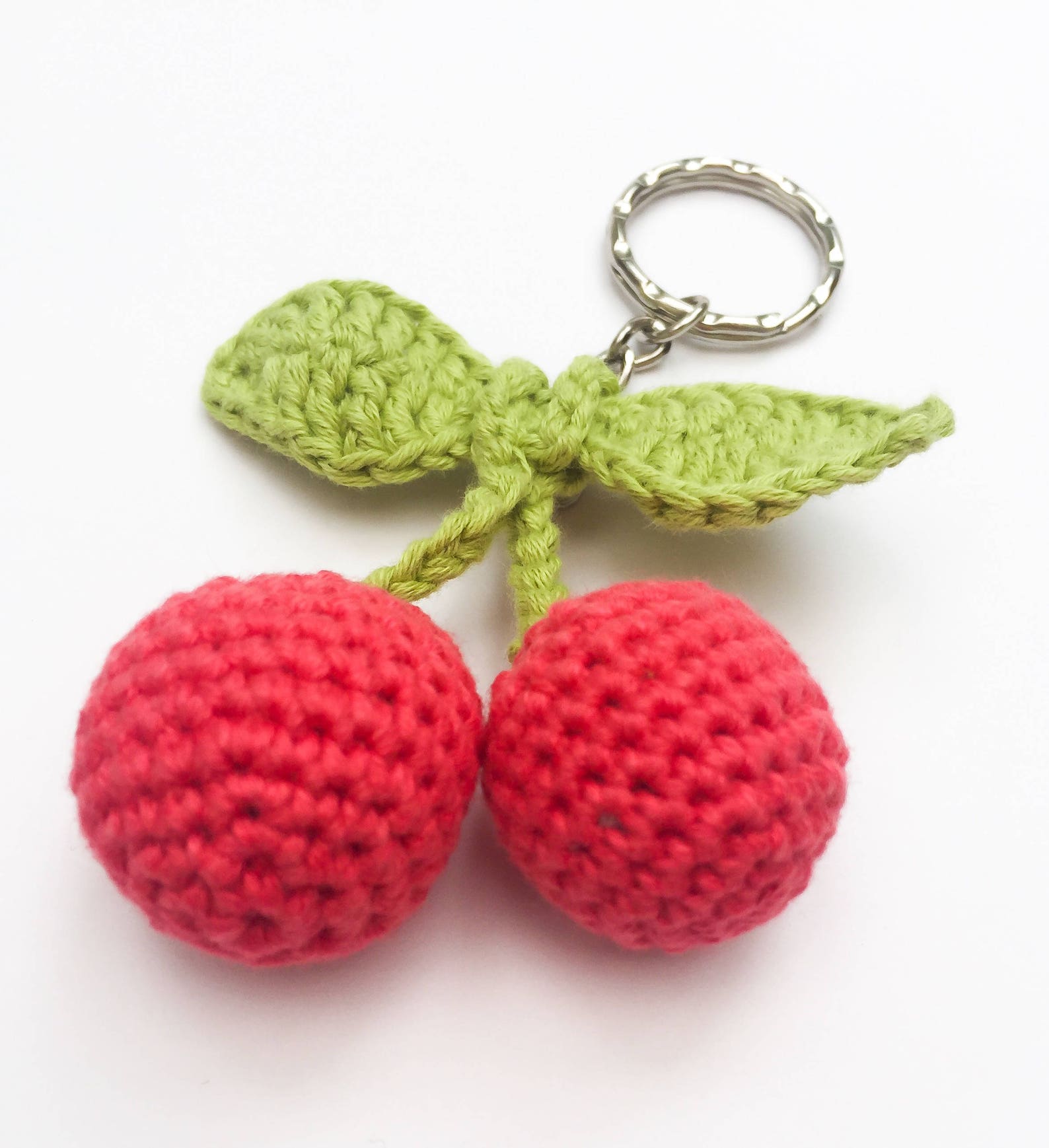 Crochet Cherry Key Chain Crochet Cherries Cherry Key Ring Etsy