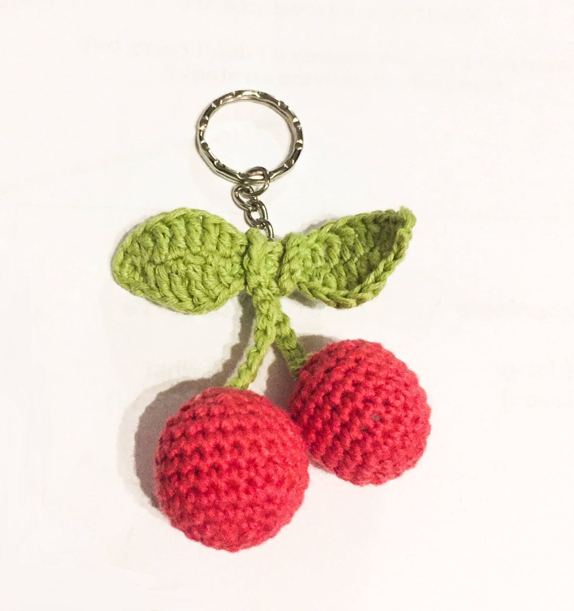 Crochet Cherry Key Chain Crochet Cherries Cherry Key Ring - Etsy