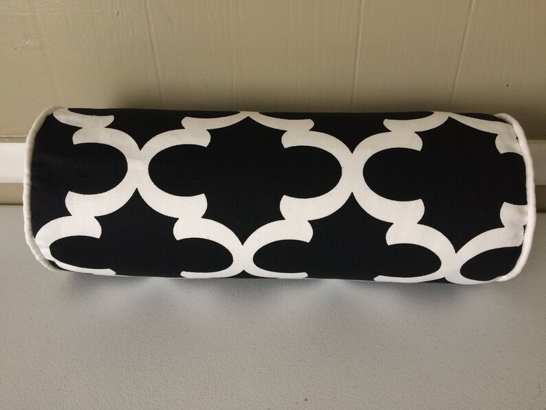 Black White Moroccan Bolster Pillow Cover Decorative Bolster Etsy