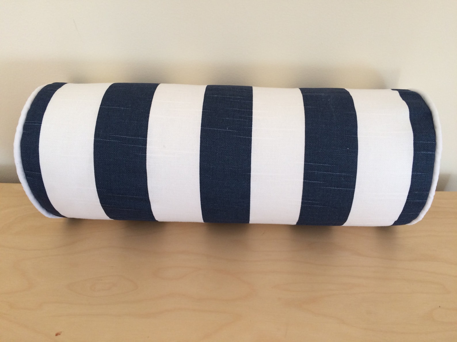 Navy and White Stripes Bolster Pillow Cover Nautical Bolster Etsy