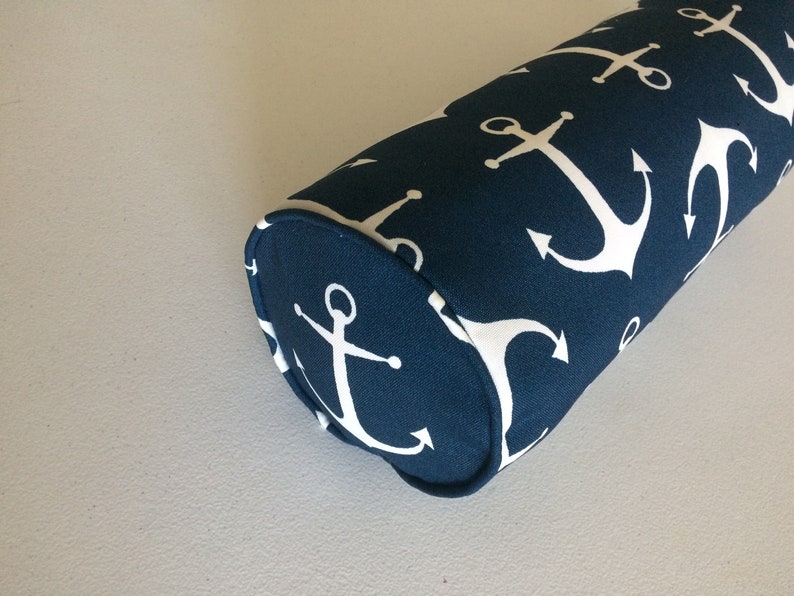 Nautical Outdoor/indoor Bolster Pillow Cover Navy Anchor Etsy UK