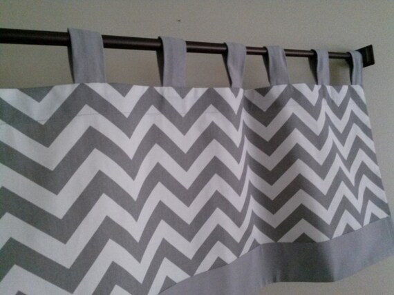 Tab Top Valance Grey White Tab Top Valance Grey White Chevron Valance