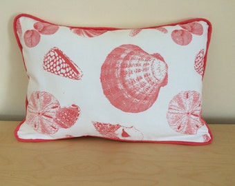 Coral Shells Pillow Cover,  Beach Decor Pillow Cover, Decorative Shells Pillow Cover