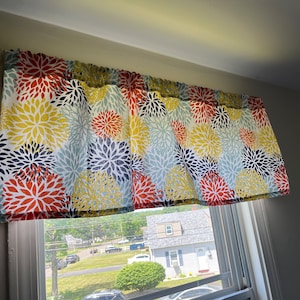 Window Treatment, Vibrant Blooms Valance Home Decor Floral Valances