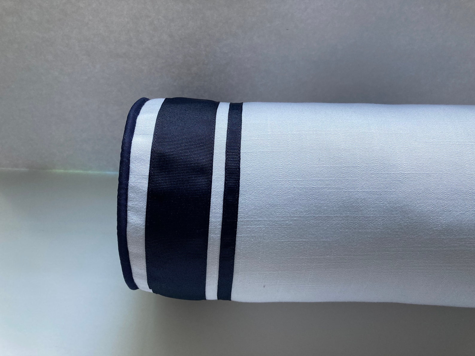 Bedroom Bolster Pillow Cover White and Navy Bolster Pillow Etsy