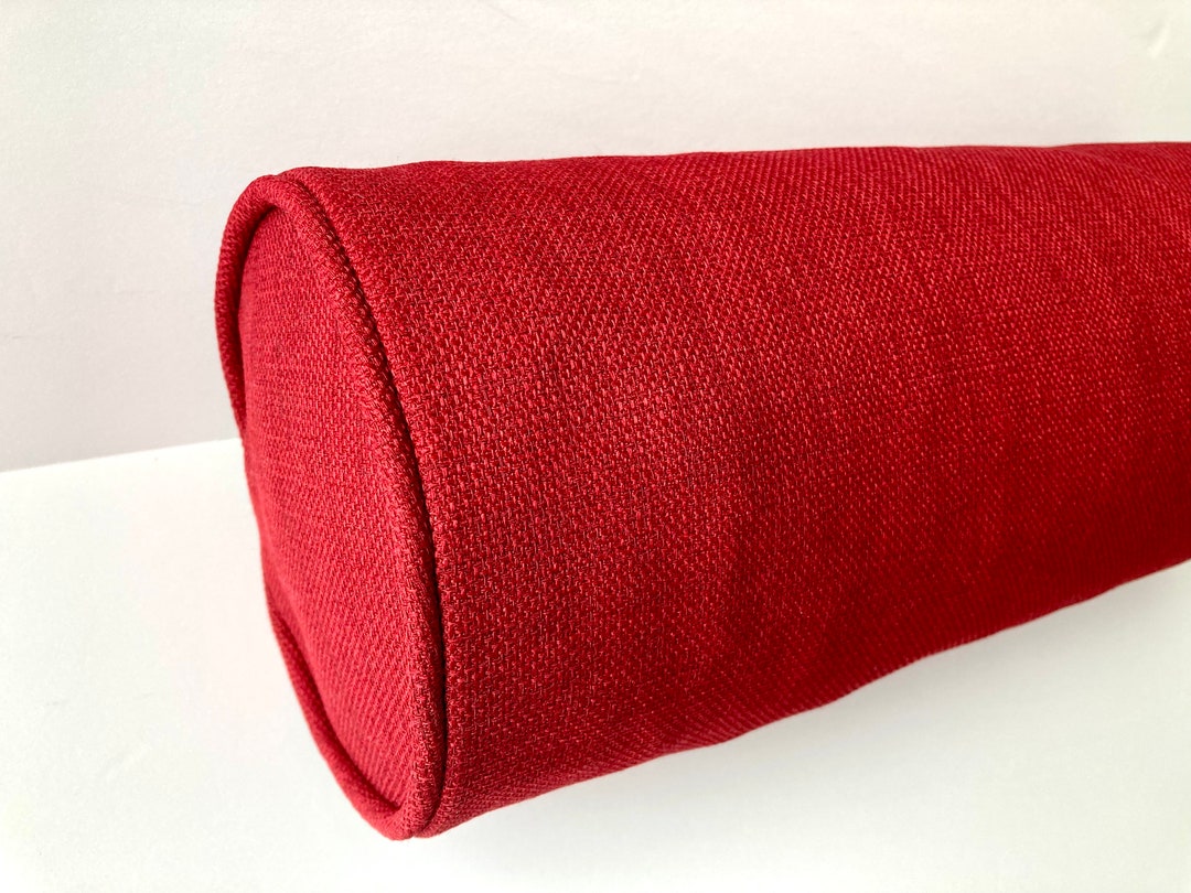 Red Bolster Pillow Cover Cherry Red Rustic Bolster Cover Red Etsy