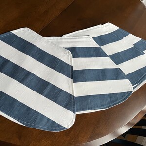 Placemats, Navy and White Stripes Placemats, Table Linen