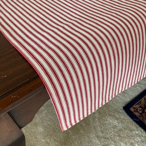 Farmhouse Red Thicking Table Runner Red/Natural Stripe Table Runner Holiday Decor