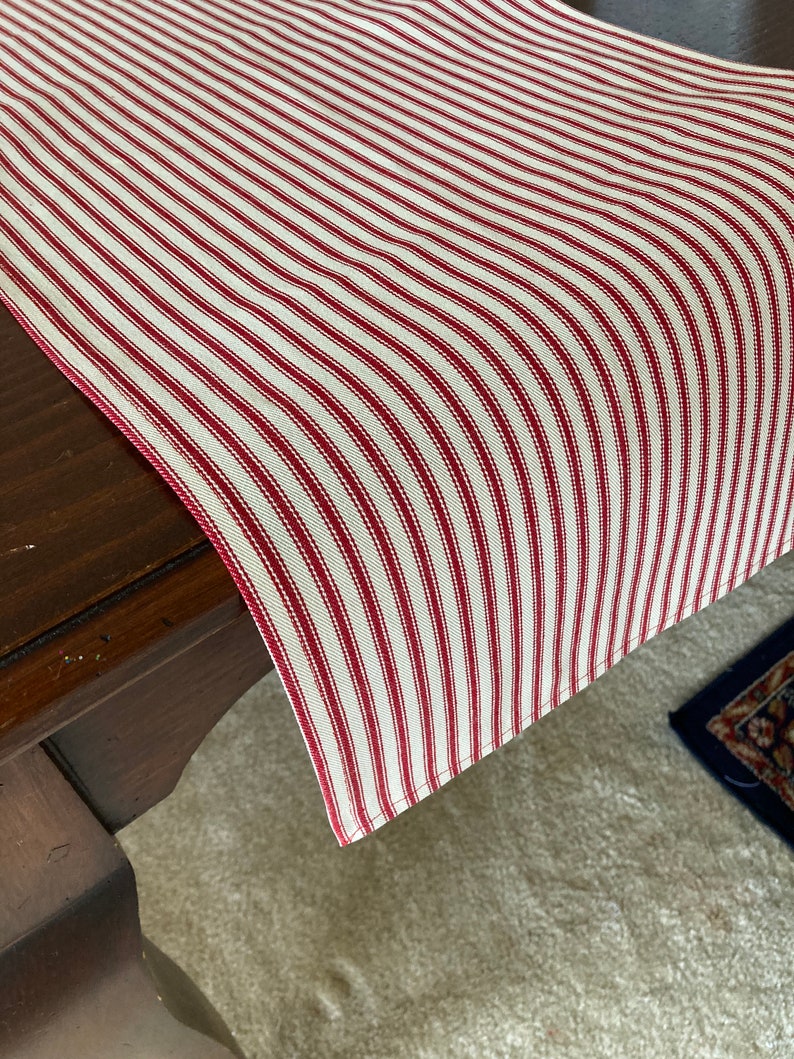 Red Pattern Table Runner Farmhouse Red Thicking Table Runner Red/natural Stripe Table Runner ...