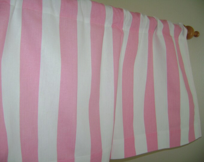 Pink/white Stripes Valance, Baby Pink Valance, White Valance, Girls