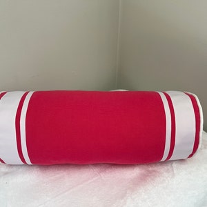 Hot Pink Bolster Pillow Cover, Punk and White Decorative Bolster Pillow Cover
