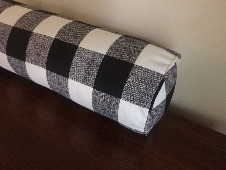 Outdoor Plaid Bolster Pillow Cover Black and White Plaid Etsy