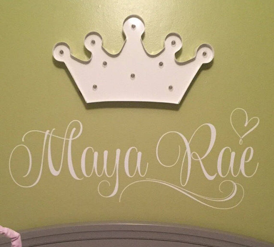 Nursery Wall Decal Monogram Wall Decal Baby Girl Nursery Etsy