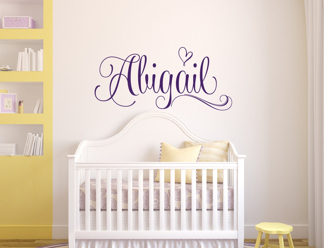 Nursery Wall Decal Monogram Wall Decal Baby Girl Nursery Etsy