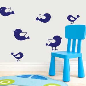 Bird Wall Decals Set of 6 Birds Nursery Wall Decal Girls - Etsy