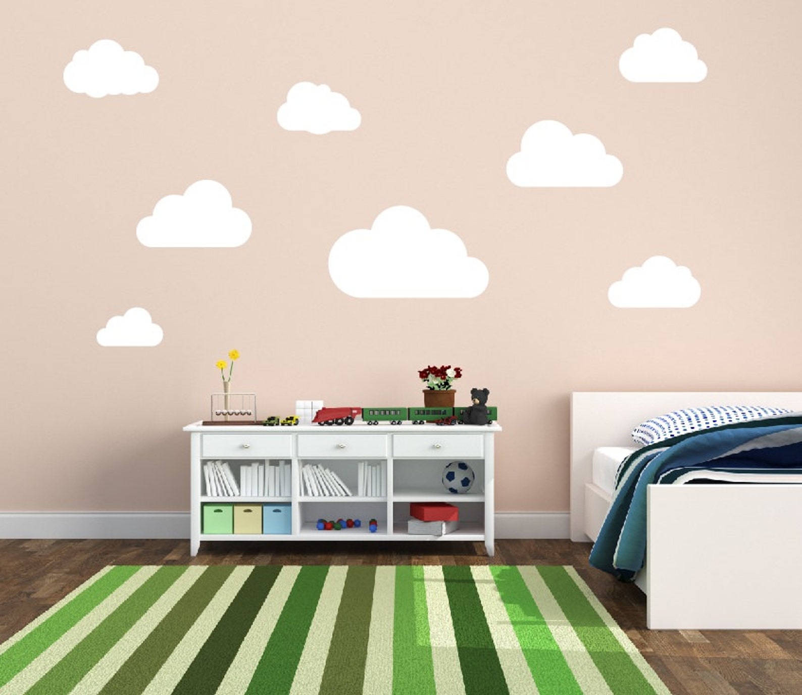 Cloud Wall Decals Clouds Nursery Wall Decal Set of 8 Clouds Etsy