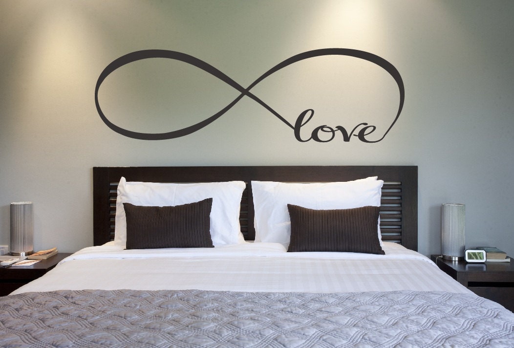 love infinity symbol bedroom wall decal love decor love | etsy