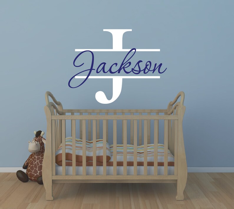 Personalized Monogram Kids Wall Decals Baby Boy Nursery Decal Boys Name Vinyl Lettering