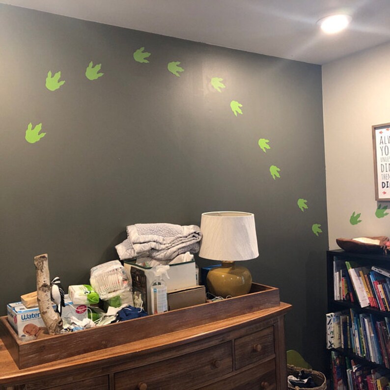 Dinosaur Footprints Wall Decal Set Boy Bedroom Decor Etsy