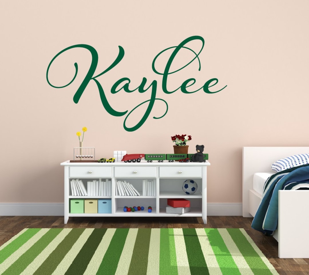 Baby Name Wall Decal Girls Nursery Wall Decal Name Vinyl Etsy