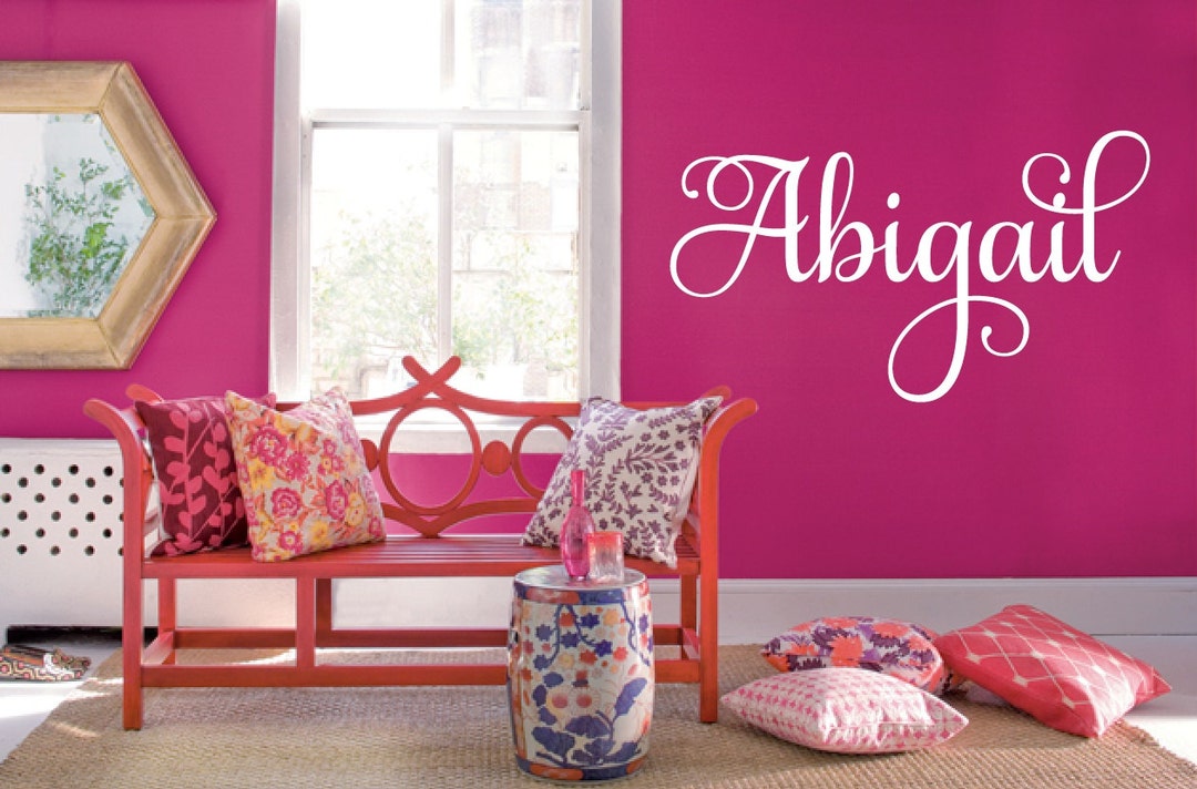 Name Wall Decal Personalized Monogram Decal Heart Wall Decal - Etsy