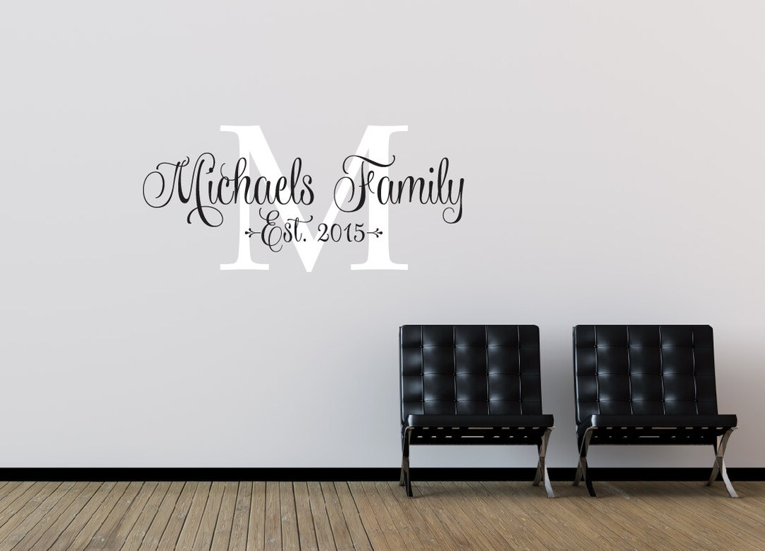 Family Name Wall Decal Family Monogram Last Name Wall - Etsy