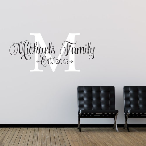 Family Name Wall Decal Family Monogram Last Name Wall Etsy