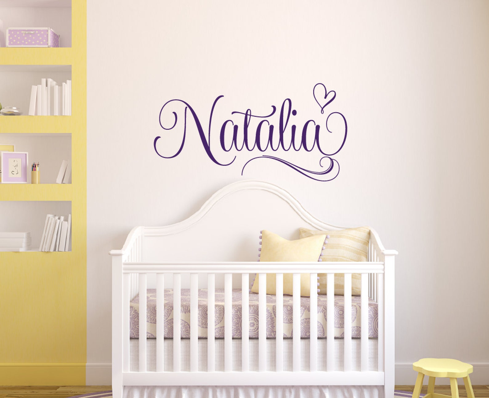 Nursery Wall Decal Monogram Wall Decal Baby Girl Nursery Etsy
