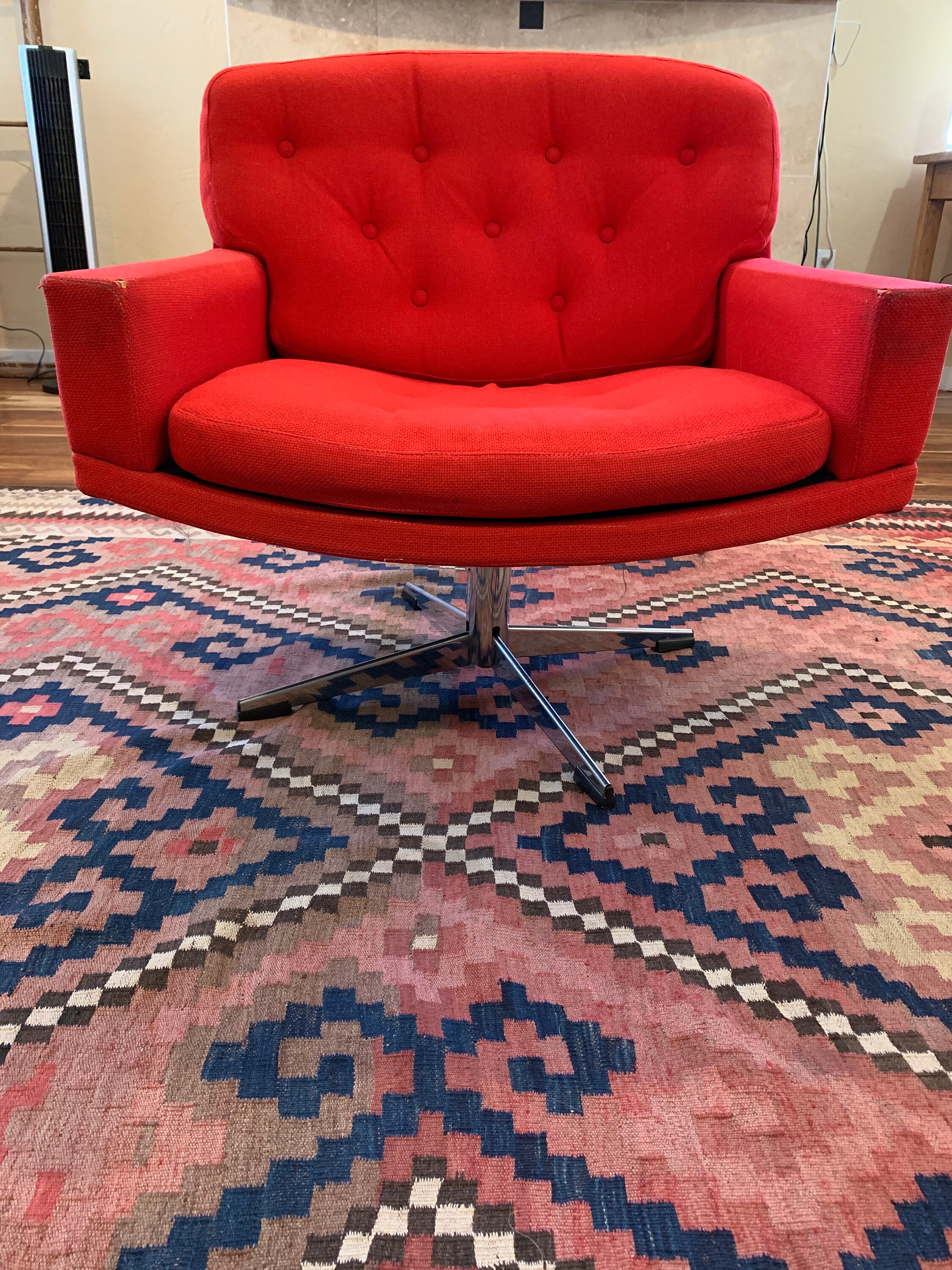 MCM swivel chair. Etsy