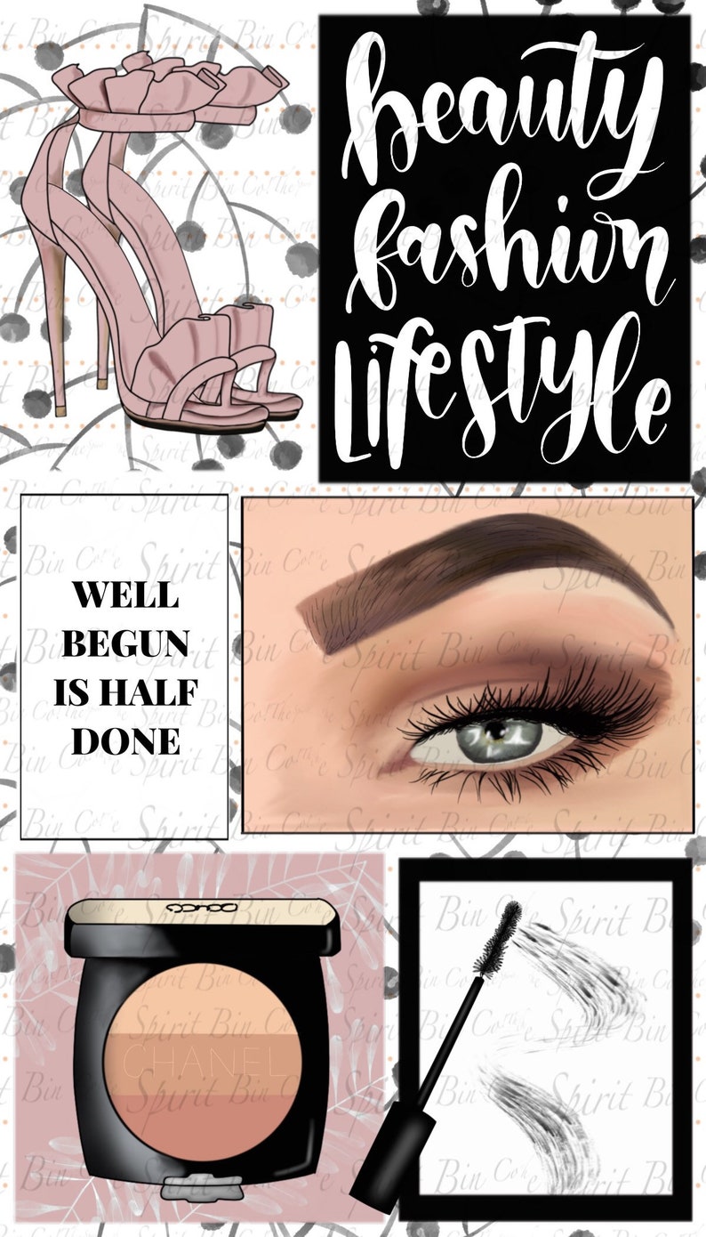 Beauty vision board digital printable diecut vellum paper Etsy