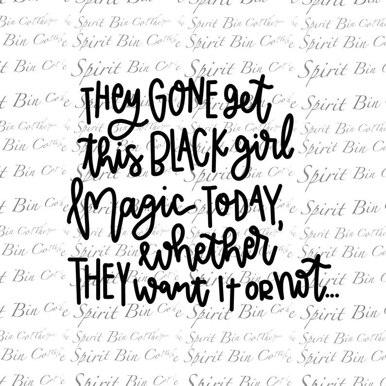 Black girl magic quote digital diecut Etsy